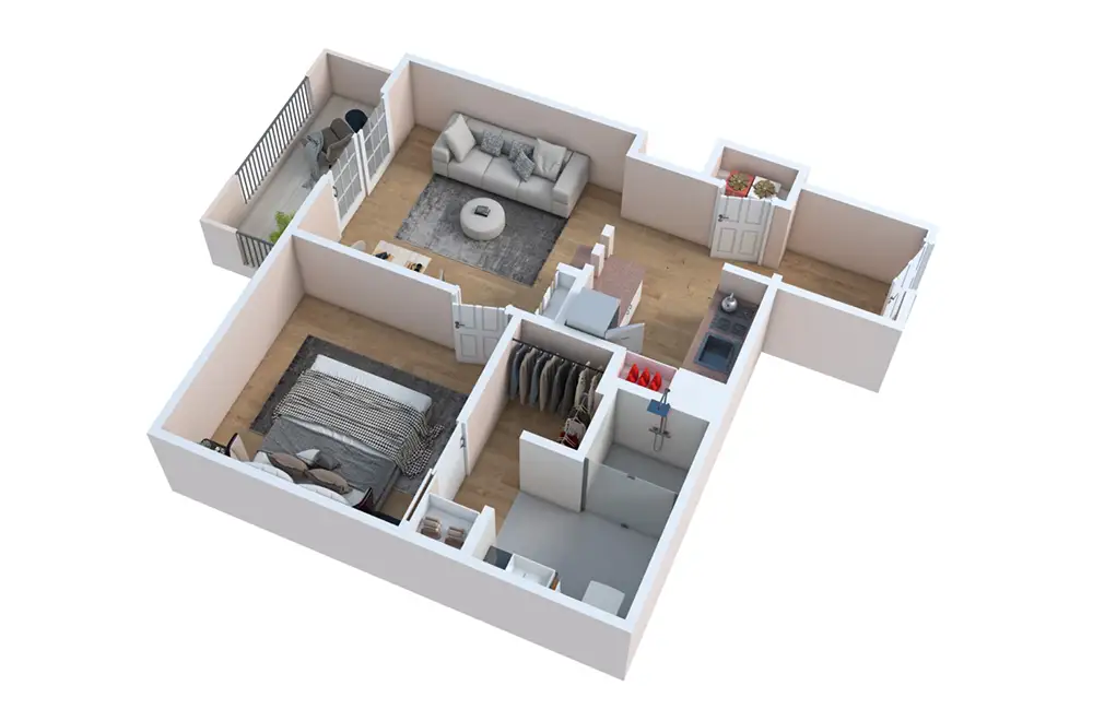 One Bedroom/One Bath with Balcony One Bedroom/One Bath with Balcony