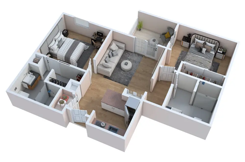 Two Bedroom/Two Bath with Balcony Two Bedroom/Two Bath with Balcony